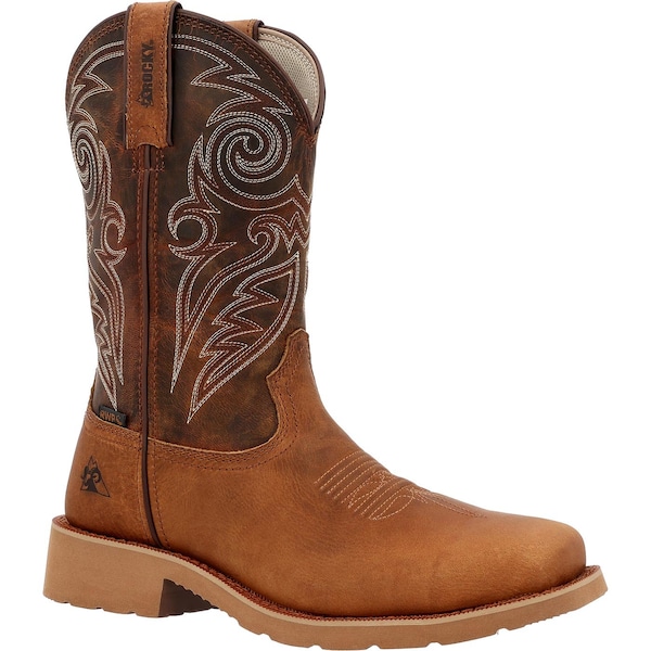 Rocky Men's Waterproof Western Boot, 7 M, Steel Toe, 12 in H, Tobacco, RKW0431 RKW0431 - main